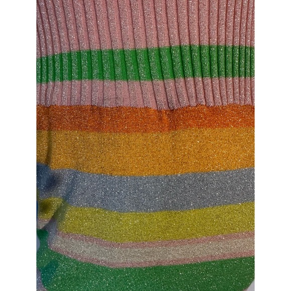 1970s 1960s vintage candy stripe pink wool maxi dress small Banff lurex metallic - Picture 9 of 9